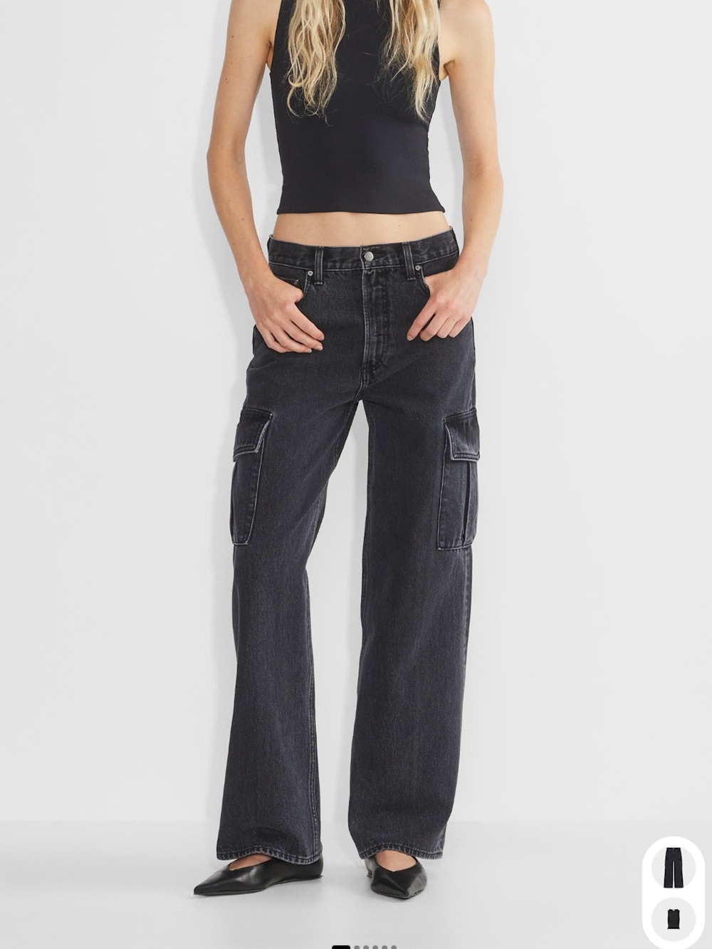 Denim Forum The Farrah Hi-Rise Cargo Jean